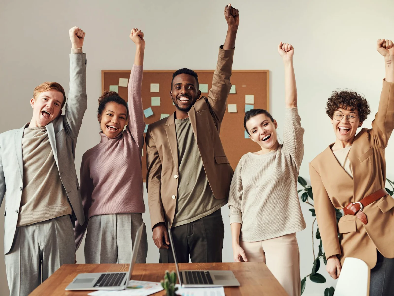 Successful group of small business owners motivated for success