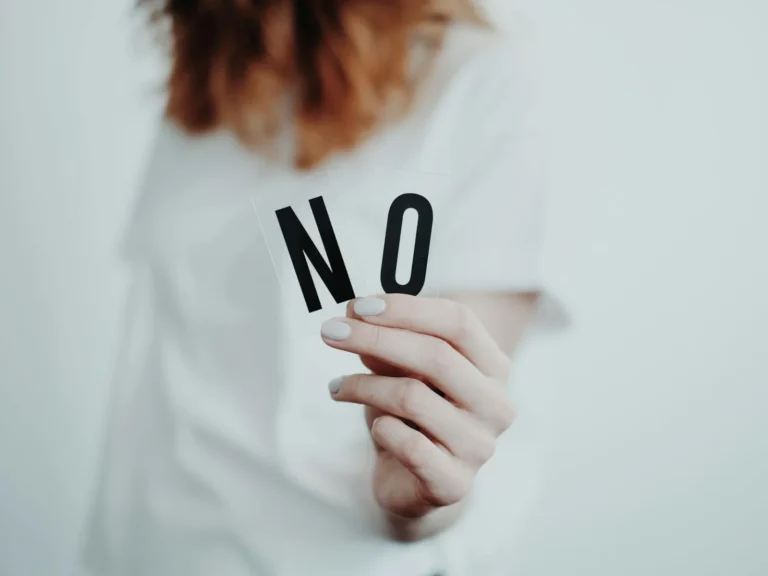 How to respond to negative feedback concept - woman showing no